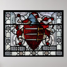 Panneau médiéval en verre souillé posters