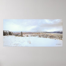 Panorama d'hiver de Kelowna Affiche