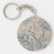 Paon antique Toile Porte-clé