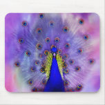 Paon en pastel tapis de souris