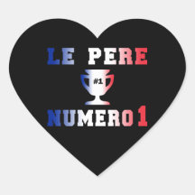Papa #1 de Le Père Numero 1 dans la fête des pères Autocollant En Cœur