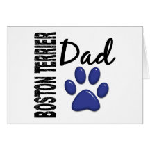 Papa 2 de Boston Terrier Cartes De Vœux