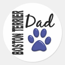 Papa 2 van Boston Terrier Ronde Sticker