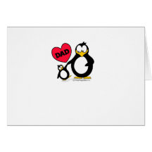 Papa de coeur de pingouin cartes de vœux