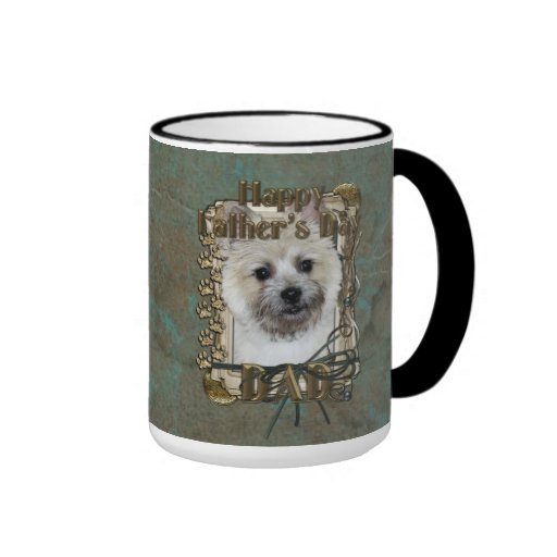 PAPA de fête des pères - pattes en pierre - cairn  Tasse