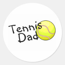 Papa de tennis autocollant rond