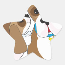 Papa d'entretien de basset stickers en étoile