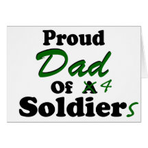 Papa fier de 4 soldats cartes de vœux