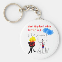 Papa Keychain de Terrier blanc de montagne occiden Porte-clef
