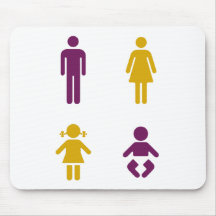 Papa, mamma, kind, baby muis matten