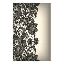 Papeterie beige de mode de Paris de dentelle noire Papiers À Lettres