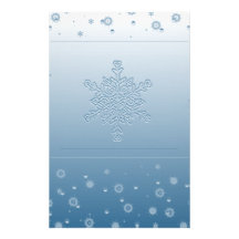 Papeterie bleue de flocon de neige papier à lettre customisé