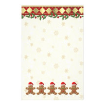 Papeterie de biscuits de père Noël de pain d'épice Papier À Lettre Personnalisable