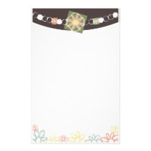 papeterie de collier de bijoux de fleur papier à lettre personnalisé
