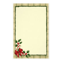 Papeterie de houx de Noël Papier À Lettre Customisé
