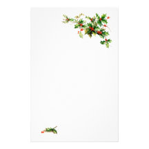 Papeterie de houx de Noël Papier À Lettre Personnalisé