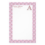 Papeterie de monogramme de motif de sucrerie de co papier à lettre personnalisé