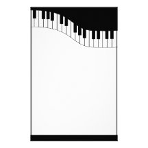 Papeterie de musique de clavier de piano papier à lettre personnalisé