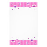 Papeterie Girly avec les étoiles de pourpre et la  Papiers À Lettres