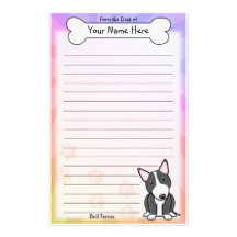 Papeterie noire et blanche de bull-terrier de Kawa Papier À Lettre