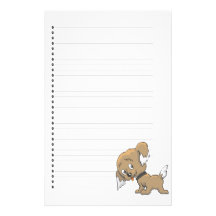 Papeterie rayée par chiot adorable papier à lettre