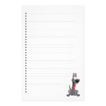 Papeterie rayée par chiot adorable papier à lettre personnalisé