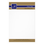 Papeterie royale et en bronze de bande de monogram papier à lettre personnalisé