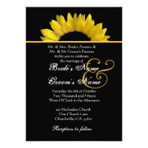 Papier jaune et noir de feutre de mariage de tourn bristols personnalisés