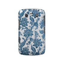 Papier peint floral bleu et blanc vintage élégant coque blackberry bold