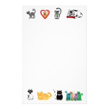 Papier stationnaire d'amoureux de les chats papier à lettre personnalisable