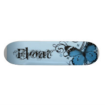 Papillon bleu plateau de skateboard