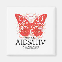Papillon d'AIDS/HIV Aimants Pour Réfrigérateur