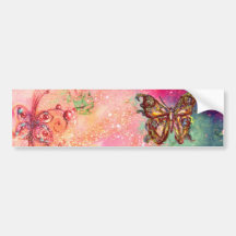 PAPILLON DANS DES ÉTINCELLES D'OR ADHÉSIF POUR VOITURE