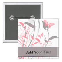 Papillon dans le rose de chèvrefeuille badges avec agrafe