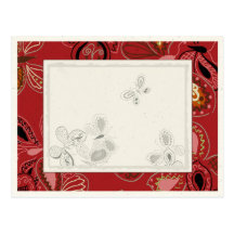 Papillon de danse en rouge carte postale