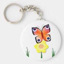 Papillon de paon Keychain porte-clés