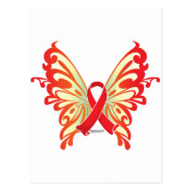 Papillon de ruban de SIDA Cartes Postales