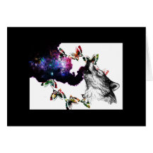 Papillon de tabagisme de loup floral cartes de vœux