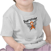 Papillon de tribal de survivant de leucémie t-shirt