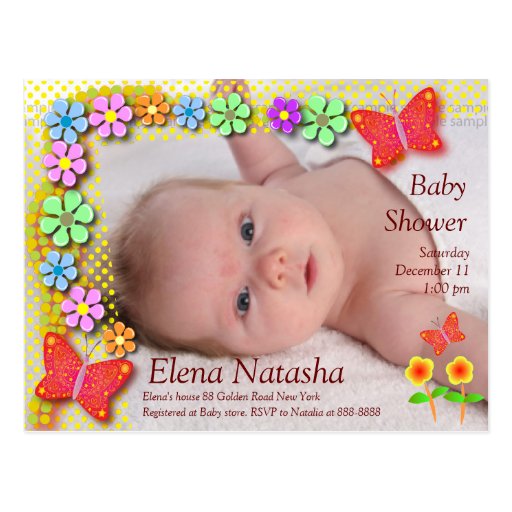 Papillon du baby shower 001 carte postale
