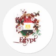 Papillon Egypte Autocollants Ronds