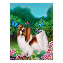 Papillon en carte postale de jardin