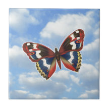 Papillon lumineux carreaux