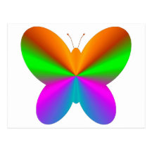 Papillon multicolore cartes postales