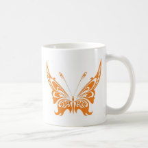 Papillon orange tasse