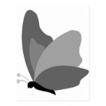 Papillon simple - gris carte postale