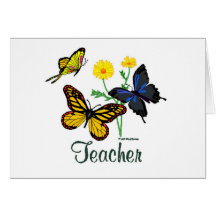 Papillons de professeur carte de vœux
