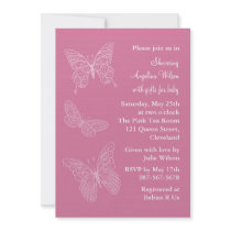 Papillons en filigrane roses