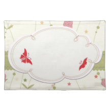 Papillons et conception florale de vecteur sets de table