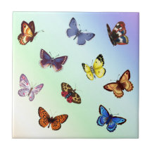 Papillons lumineux carreaux en céramique